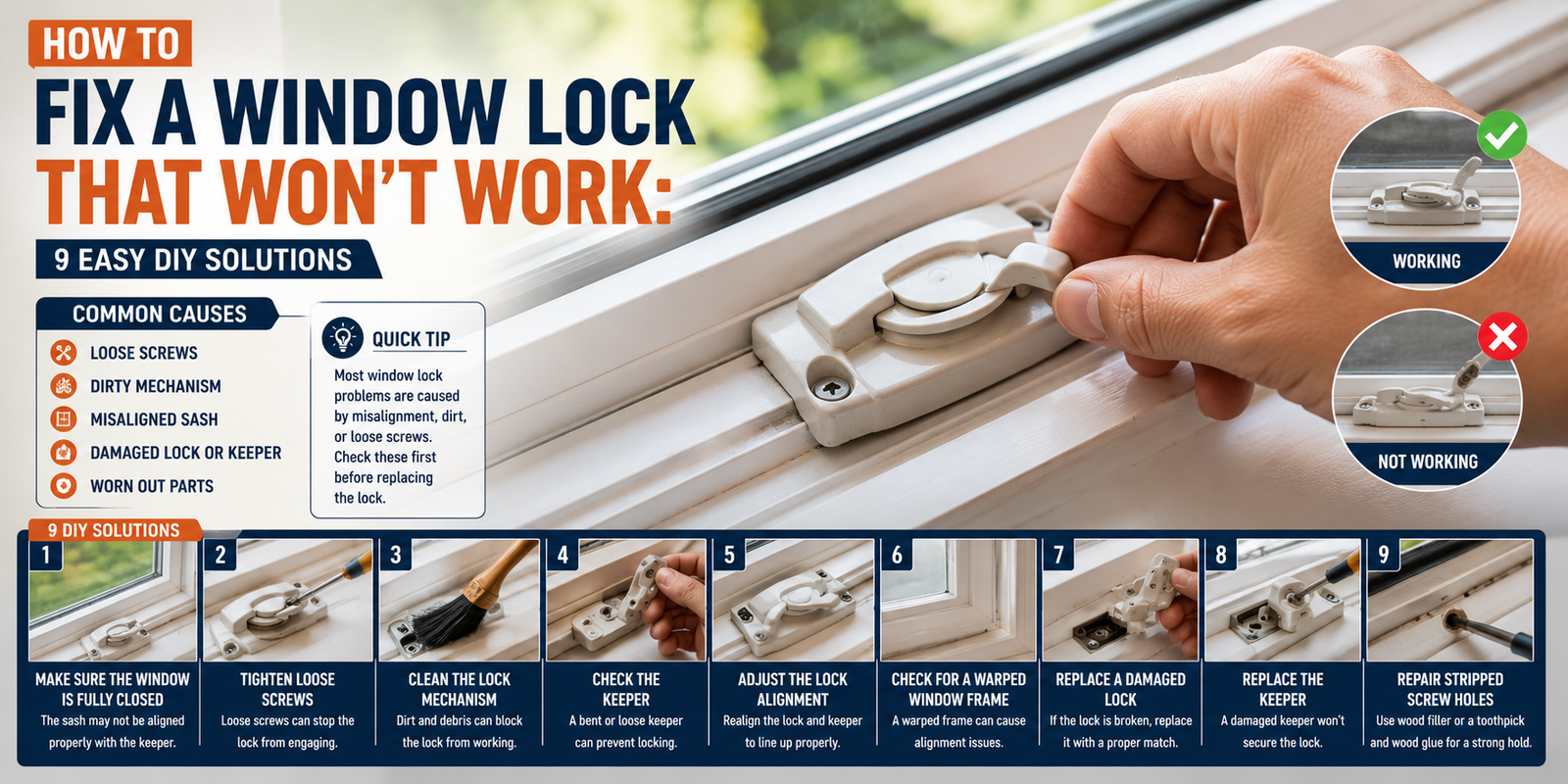 How to Fix a Window Lock That Won’t Work